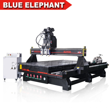 Multi husillo cnc 1530 enrutador de máquina de talla de madera 4 ejes cnc enrutador con dispositivo rotativo